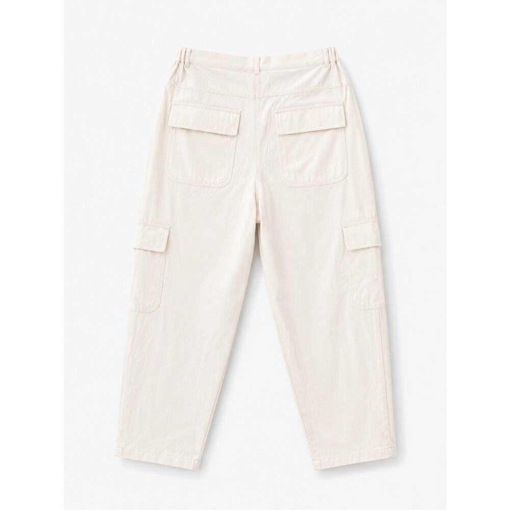 NWT Max Studio London Ivory Cargo Utility Pants Relaxed Tapered Casual Trousers - Picture 3 of 7